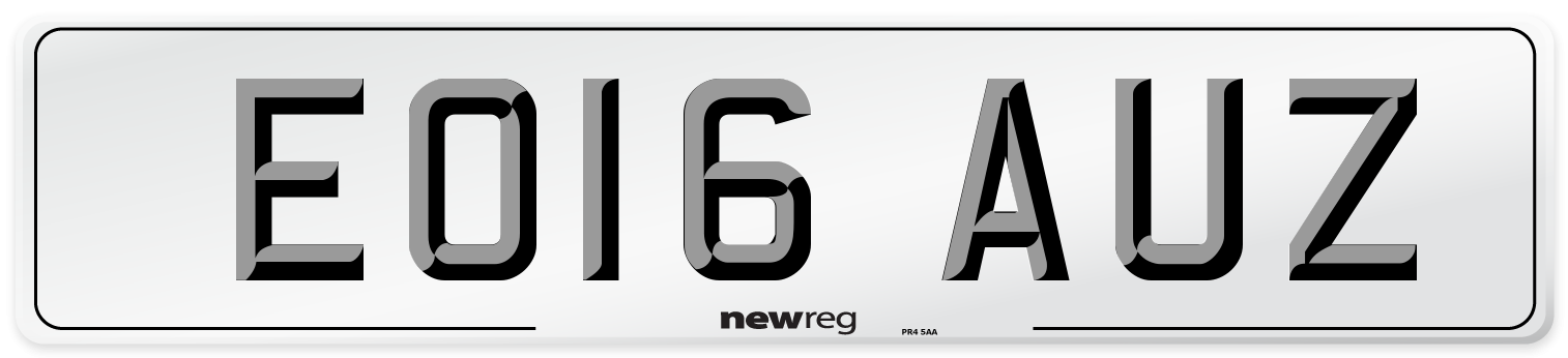 EO16 AUZ Number Plate from New Reg